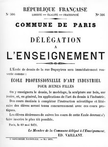 Delegaatio a LEnseignement, Pariisin kommuunin Ranskan poliittisista julisteista, toukokuu 1871 tekijältä Unbekannt