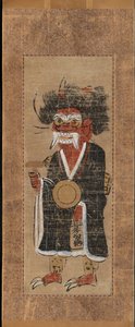 Demoni, joka säveltää Buddhan nimen Oni no nenbutsu, 1700-luku. tekijältä Unbekannt