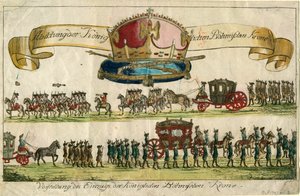 Böömin kuninkaallisen kruunun kuvaus: Böömin kuninkaallisen kruunun esitys, 1743. tekijältä Unbekannt