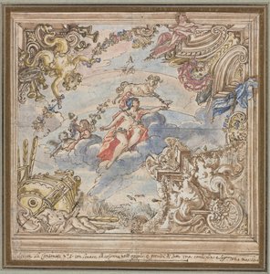 Suunnittelu kattoon: Mars ja Oinas, 1700-luku. tekijältä Unbekannt