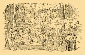 Kullan kaivaminen ja pesu Australiassa Vuonna 1851, n. 1930. tekijältä Unbekannt