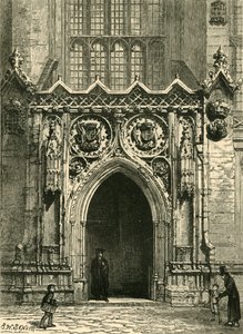 Doorway of Kings College Chapel, 1898. tekijältä Unbekannt