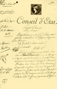 Asetusluonnos keisarillisen sinetin muodosta ja koostumuksesta, 10.7.1804, 1921. tekijältä Unbekannt