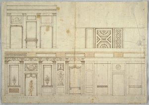 Piirustus, sisustussuunnitelma, 1800-1820 tekijältä Unbekannt