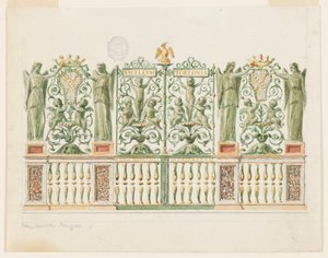 Piirustus, Kappelin porttihanke, 1845 tekijältä Unbekannt