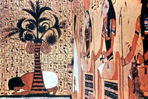 Juominen joesta, temppelin seinämaalaus, Thebes, Egypti tekijältä Unbekannt