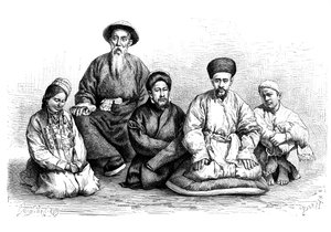 Dunganit ja Taranchit, tyypit ja puvut, c1890 tekijältä Unbekannt