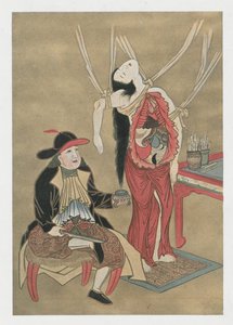 Hollantilainen lääkäri anatomoimassa japanilaista naista, 1700-luku tekijältä Unbekannt