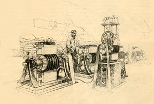 Dynamo-Electric Machines, jota työstää Steam ja tuottavat magneettisähköä, 1882. tekijältä Unbekannt