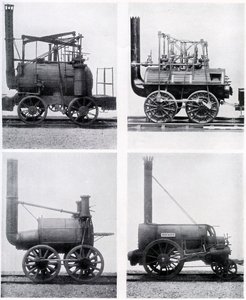 Varhaiset veturit, 1800-luku, n. 1920 tekijältä Unbekannt