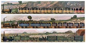 Varhaiset rautatielinja-autot, Liverpool ja Manchester Railway, Englanti, 1831, c1900-1920 tekijältä Unbekannt