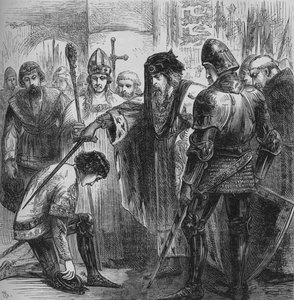 Edward III. Mustan prinssin ritariksi tekeminen, 1384, c1880 tekijältä Unbekannt