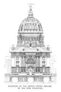 Yhdysvaltain paviljongin korotus Pariisin näyttelyssä, 1900 tekijältä Unbekannt
