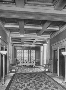 Hissin aula, ensimmäinen kerros, Fraternity Clubs Building, New York City, 1924 tekijältä Unbekannt