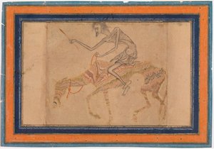 Laihtunut hevonen ja ratsastaja, n. 1625. tekijältä Unbekannt