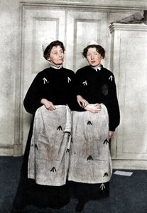 Emmeline ja Christabel Pankhurst, englantilaiset suffragetteja, vankilassa, 1908 tekijältä Unbekannt
