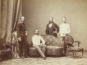 Itävallan keisari Franz Joseph I veljiensä kanssa, 1864. tekijältä Unbekannt