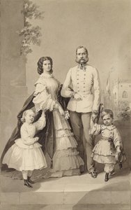 Keisari Frans Joosef I keisarinna Elisabethin ja heidän lastensa kanssa..., noin 1860. tekijältä Unbekannt