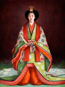 Japanin keisarinna Nagako kruunausvaatteissaan, vuodelta 1924 tekijältä Unbekannt