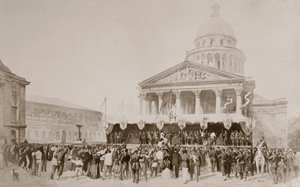 Vapaaehtoisten värvääminen kansalliskaartiin, Place du Pantheon, Pariisi, 1870-1871 tekijältä Unbekannt