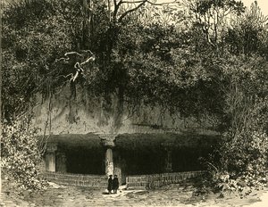 Elephanta Bombayn presidentin luolan sisäänkäynti, 1890. tekijältä Unbekannt