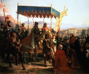 Kaarle VIII:n sisäänkäynti Napoliin, 12. toukokuuta 1495 1800-luku tekijältä Unbekannt