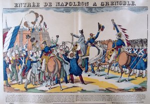 Napoleonin sisääntulo Grenobleen, maaliskuu 1815, 1800-luku tekijältä Unbekannt