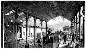 Euston Station, Lontoon päätepysäkki Lontoossa ja Birmingham Railway, 1840 tekijältä Unbekannt