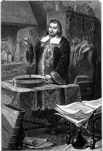 Evangelista Torricelli, italialainen fyysikko, keksi elohopeabarometrin, 1643 1873 tekijältä Unbekannt