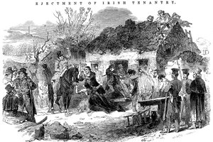 Häädetty irlantilainen talonpoikaperhe, 1848 tekijältä Unbekannt