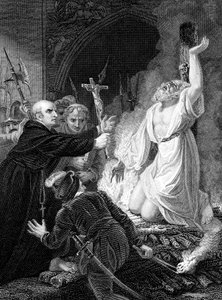 Oxfordin Canterburyn arkkipiispan Thomas Cranmerin teloitus 1556 1800-luvun puolivälissä tekijältä Unbekannt