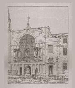 Guildhall-kappelin ulkokuva, 1815, 1886 tekijältä Unbekannt