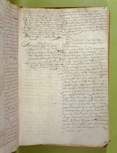 Ote Conciergerien asiakirjoista Marquise de Brinvilliersin kuolemaan tuomitsemisesta teloituksella ja polttamalla huhtikuussa 1673 (kynä ja muste paperille) tekijältä Unbekannt