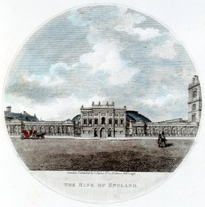 The Bank of Englandin julkisivu, Threadneedle Street, Lontoo, 1796 tekijältä Unbekannt