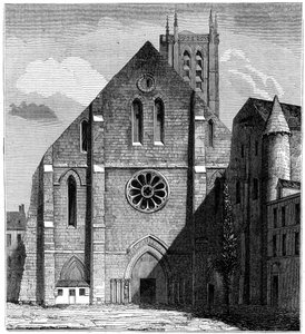 Sainte-Genevièven luostarin muinaisen kirkon julkisivu, Pariisi, Ranska, 1849 tekijältä Unbekannt