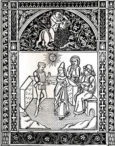 Fable VIII: Nainen naimisissa rosvon kanssa. Aesops Fables, 1485, 1917 tekijältä Unbekannt