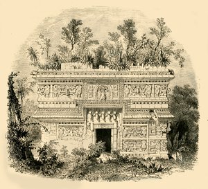 Natiivipalatsin julkisivu Yucatanissa, 1890. tekijältä Unbekannt