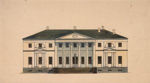 Golitsyn Petrovo-Dalneyen kartanon talon julkisivu, 1800-luvun ensimmäinen neljännes. tekijältä Unbekannt