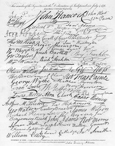 Telekopio itsenäisyysjulistuksen allekirjoituksista, 4. heinäkuuta 1776 tekijältä Unbekannt