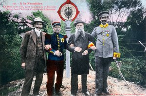 Isä ja hänen poikansa Ranskan Saksan rajalla, 1900-luku tekijältä Unbekannt