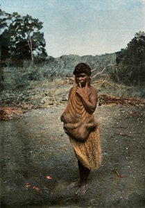Australialainen nainen kantaa lastaan, australialainen nainen kantaa lastaan, 1900. tekijältä Unbekannt