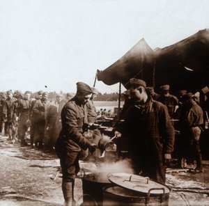 Kenttäkeittiö amerikkalaisessa leirissä, Melette, Ranska, c1914-c1918. tekijältä Unbekannt