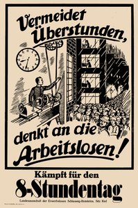 Taistele kahdeksan tunnin työpäivän puolesta, c. 1925. tekijältä Unbekannt