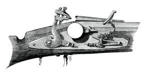 Firelock tai snapphance from Haddon Hall, Derbyshire, c1620, c1880 tekijältä Unbekannt