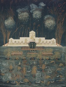 Ilotulitus ja valaistus Abon rauhan yhteydessä 15.9.1743, 1700-luvun puoliväli. tekijältä Unbekannt