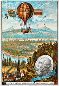 Guyton de Morveaun ensimmäinen yritys ohjata ilmapalloa, Dijon, Ranska, 1784 1890-luku. tekijältä Unbekannt