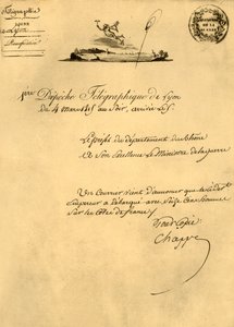 Ensimmäinen lennätinlähetys Lyonista, 4. maaliskuuta 1815, 1921. tekijältä Unbekannt