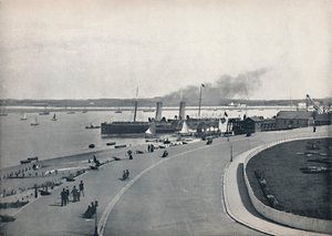 Fleetwood - Promenade: Mansaaren höyrylaivan lähtö, 1895 tekijältä Unbekannt