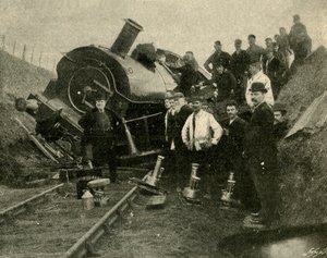 Tulvat v. Railway Engine – romahdus lähellä St. Erthiä, 1901. tekijältä Unbekannt