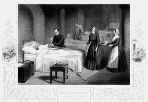 Florence Nightingale Scutarin sairaalassa vuonna 1860 tekijältä Unbekannt